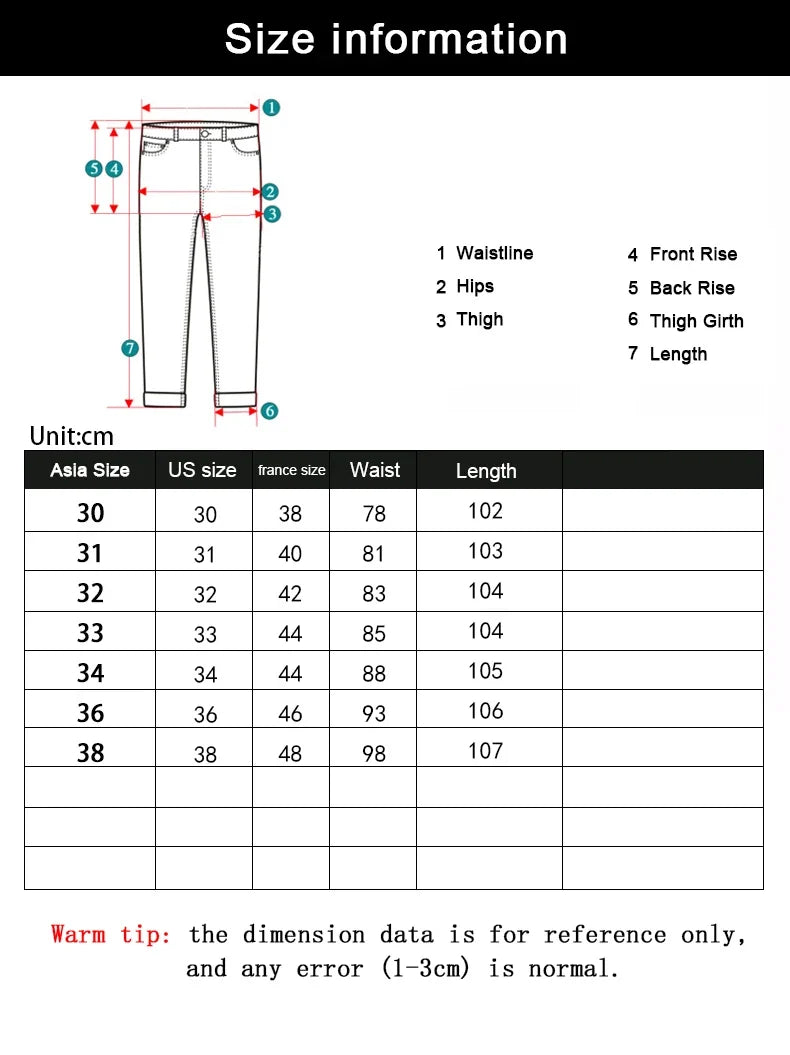 New Men Classic Jeans Jean Homme Pantalones Hombre Men Mannen Soft Black Biker Masculino Denim Overalls Mens Pants Size 32-38