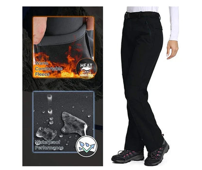 Women Winter Ski Trekking Pants Hiking Snow Autumn Outdoor Soft Shell Thick Cloth Keep Warm Windproof Warm Camping Trousers