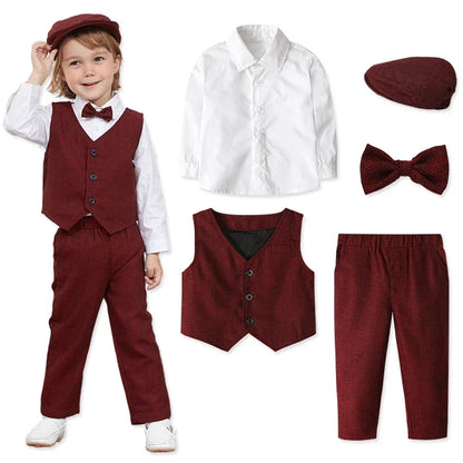 Kids Clothes Boys Wedding Suit Toddler Gentleman Outfit Infant Birthday Baptism Set Baby Formal Party Gift Christening Blazer