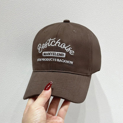 Hat Women Letter Embroidery Baseball Cap for Men Solid Color Peaked Cap Cotton Breathable Duck Tongue Hat Outdoor Sun Visors