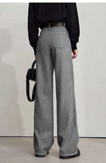 Women's Denim Classic Casual Retro Wide Leg Loose Pants Woman Clothing Office Lady 2025 Autumn New Jeans Pants 12543052