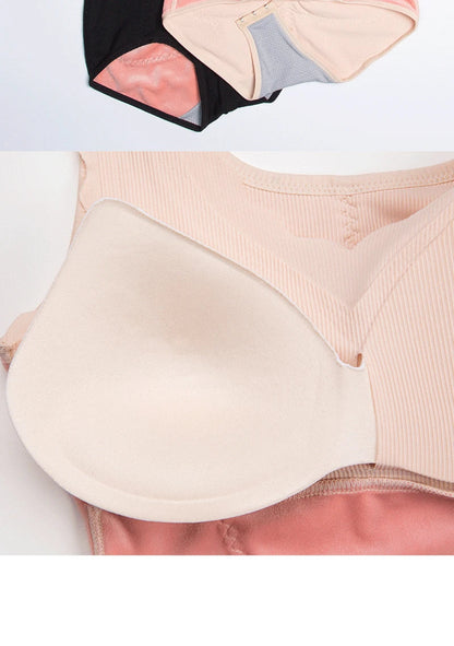 Warm Shapewear Bodysuit Women Winter Thick Thermal Abdominal Compression Body Shaper Bodysuit with bras