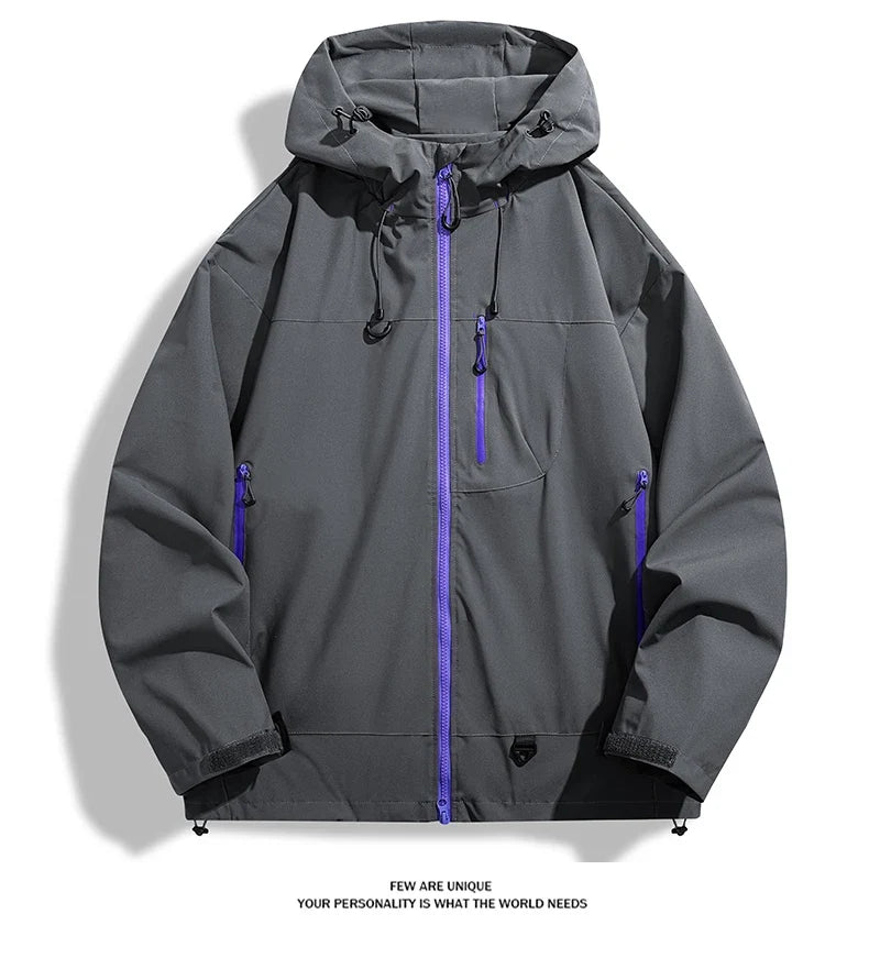 Unisex Waterproof Windbreaker Outdoor Sport Windproof Single-Layer Jacket Men Women Hiking Climbing Trekking Rain Coat