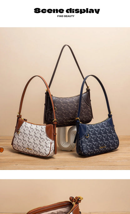 Summer New Simple Crescent Bag 2025 Women's Shoulder Bag with Two Shoulder Straps
