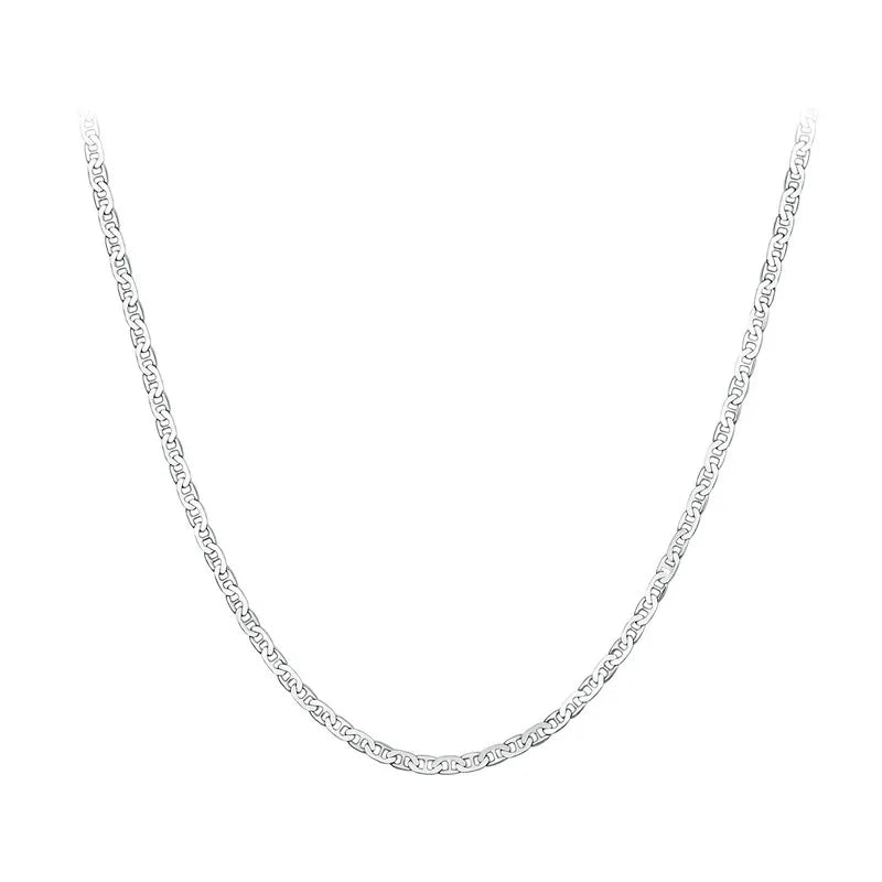 925 Sterling Silver Basic Chain Necklace Collection Box Chain Necklace Bead Chain Link for Women Simple Fine Jewelry