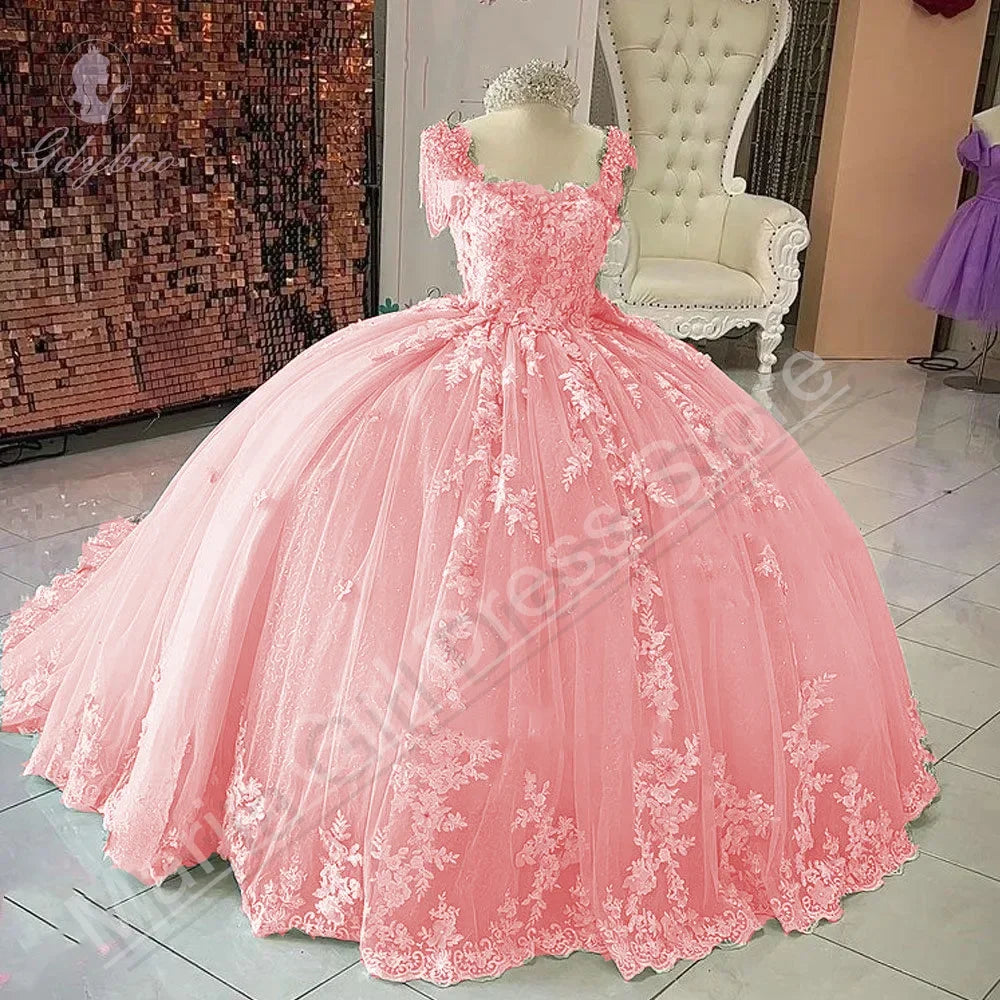 Beautiful Flower Girl Dresses Fluffy Mesh For Wedding Beaded Floral Lace Appliques Kids Pageant Gowns Customize