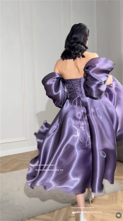 Modern Lilac Evening Dresses Off The Shoulder Sweetheart Prom Dress A-Line Formal Birthday Party Dresses 2026 Customized