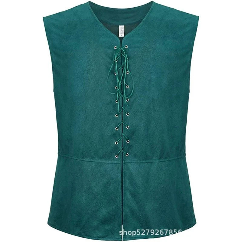2025 Medieval Renaissance Pirate Gothic Steampunk Vest for Men, Multicolor Loose Plus Size Suede Fashion Men's Waistcoat,S-XXL