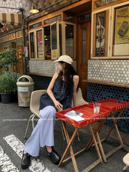 Korean Sle ort Denim Overalls Women's Faionable Summer Dr Vest Dr No Brand Commute Sle 00% Other Material