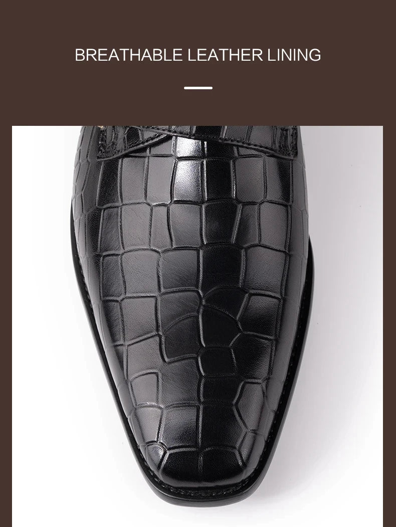 Men's Genuine Leather Dress Loafers Handmade Double Buckle Monk Slip-On Shoes for Party & Formal Wear Fashion& Men's Footwear
