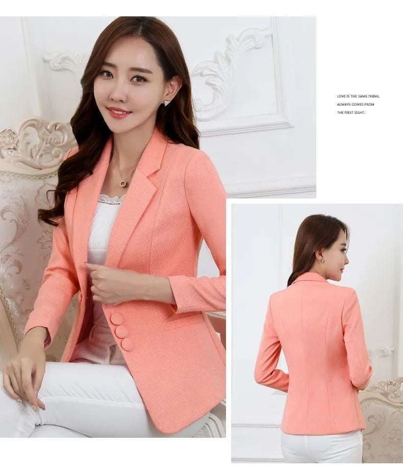 Fashion Women Blazers Jackets Work Office Lady Suit 2025 Slim Single Breasted Business Female Blazer Coats Formal Veste Femme