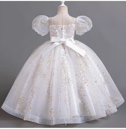 8905 Girls' Flower Wedding Dress Long Sleeveless Summer Princess Rainbow Host Gift Performance Program