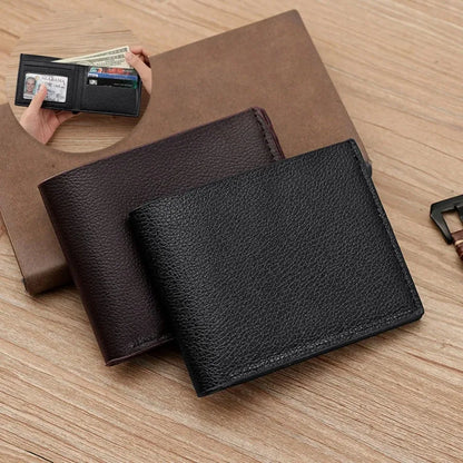 Portable Super Slim Soft Wallet Men's Frosted Leather Wallet PU Mini Credit Card Multi-Slot Coin Pocket Thin Small Short Wallets