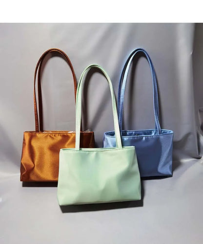 2026 Luxury Shoulder Bags Silk Women's Handbag Square Underarm Bag Ins Famous Brand Commuter Bag Contrasting Color Macaron Totes