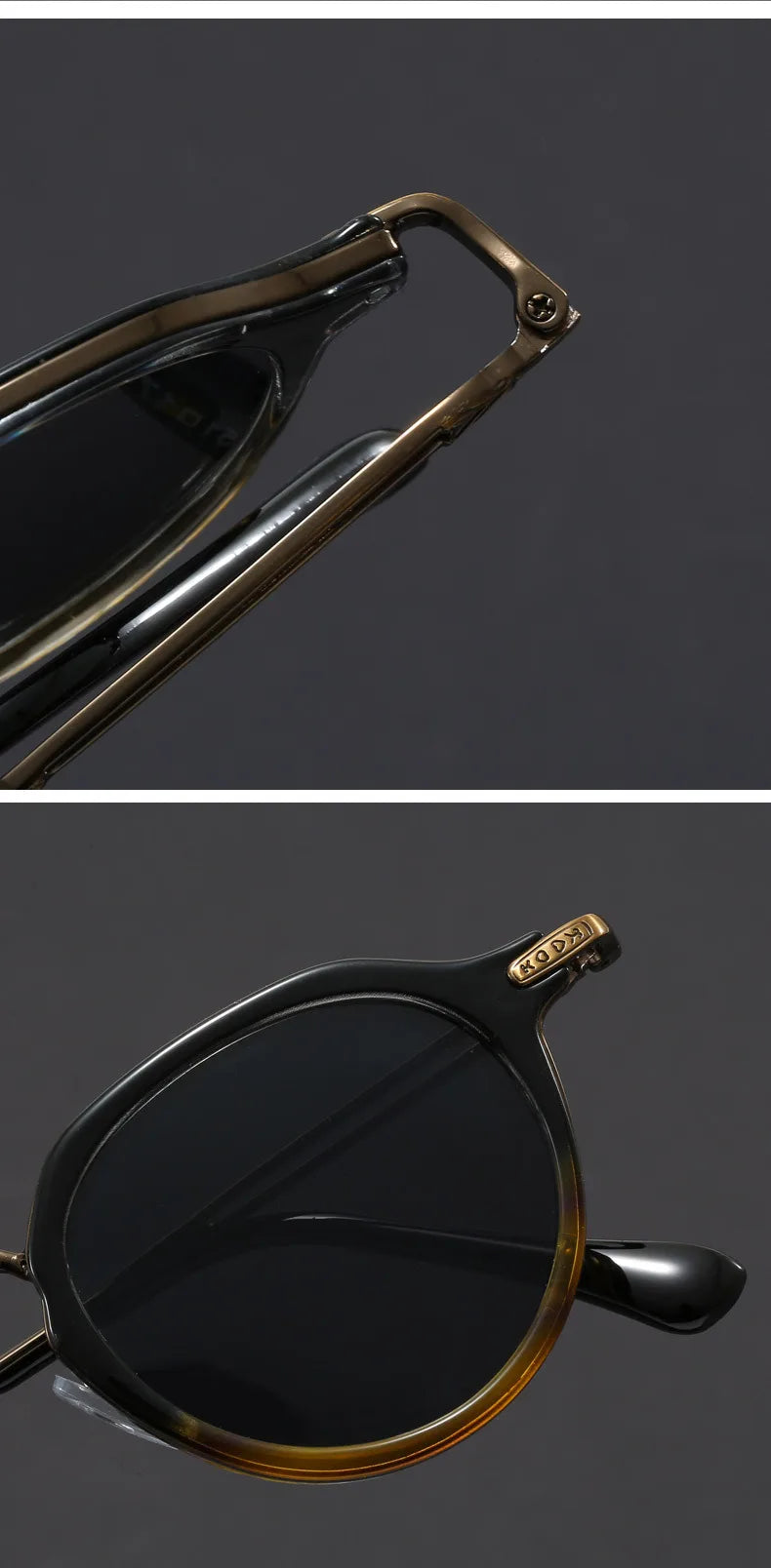 Retro Geometric Round Frame Simple Design UV Protection Men Women Polarized Sunglasses Customizable Prescription 1061