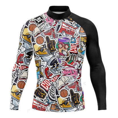 Hot Men's Rashguard Snorkeling Long Sleeve Surfing Shirts Diving Sunscreen Surf Sweatshirt UV Protection RightTrack Swimwear
