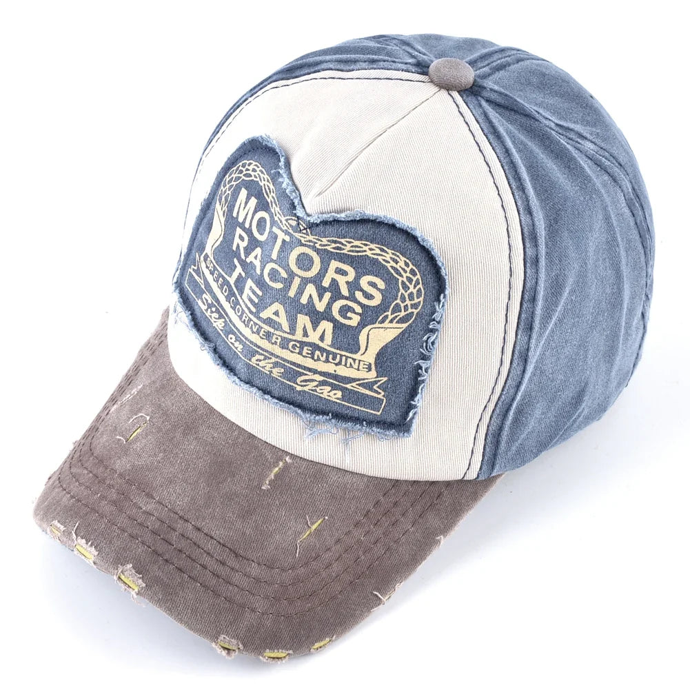 Vintage Washed Denim Baseball Cap For Men And Women Snapback Trucker Hat With Letter Patch Spring Autumn Unisex Hip Hop Cap