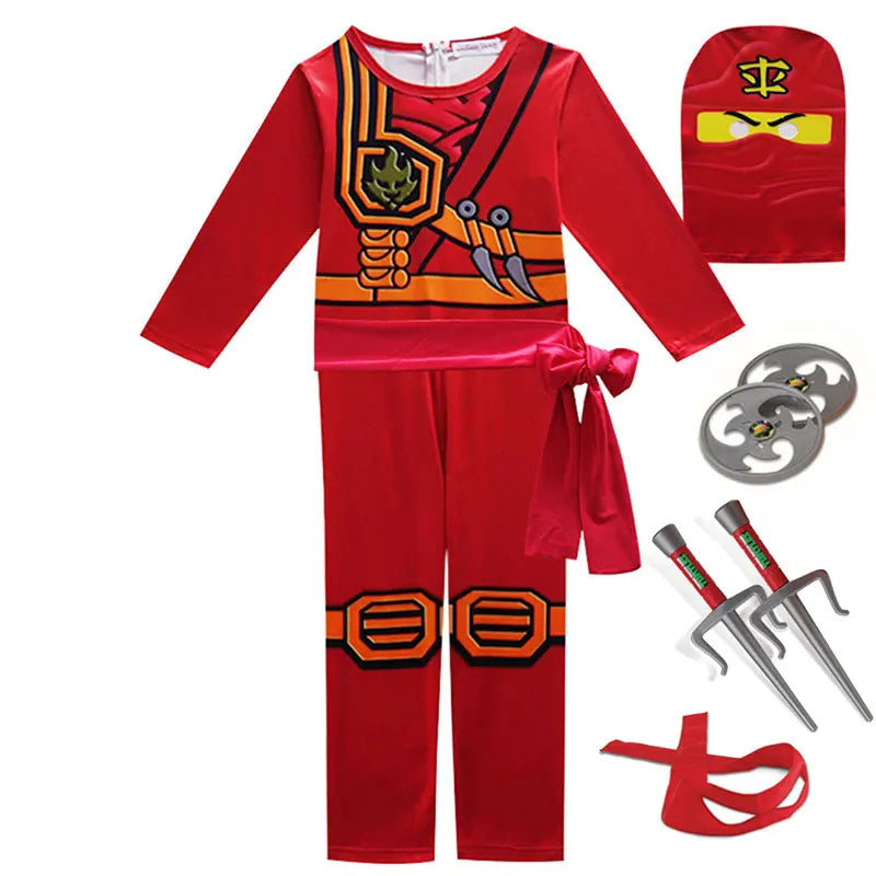 NINJA cosplay Boys Advanced Latest Role Playing Costume Jumpsuit Set Halloween Christmas Party Ninja Superhero Set Cosplay