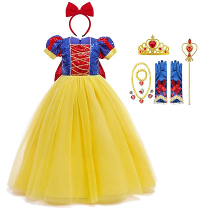 Girl Snow White Fancy Dress Kids Carnival Christmas Party Princess Costume Children Birthday Performance Clothes