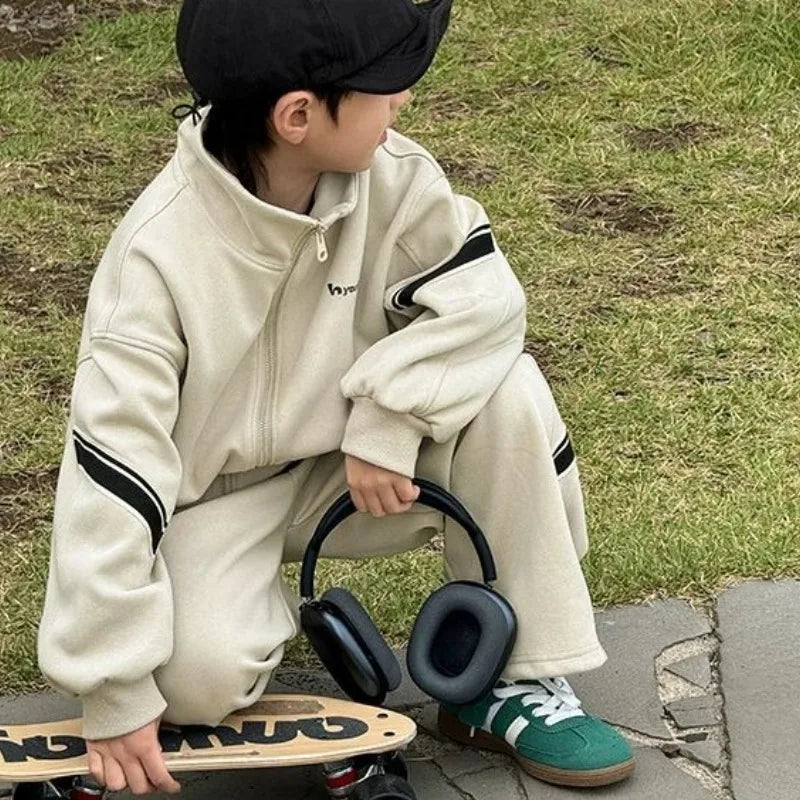 Coat Set Sweatshirt Children's Clothing Boy Sets Clothes 2025 Kids Top Bottom Boys Winter Child 7 12 Years Autumn Suit Boy's New