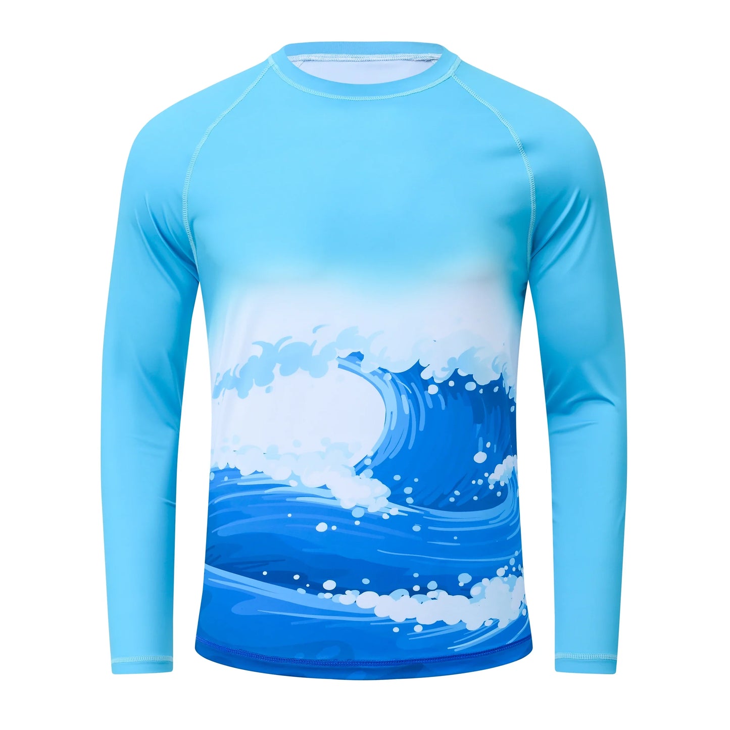 Men's Summer Fishing Shirt for Beach Vacation Swimming T-shirt, Quick-dry UPF 50+ Rash Guard Breathable Top for Board Sports