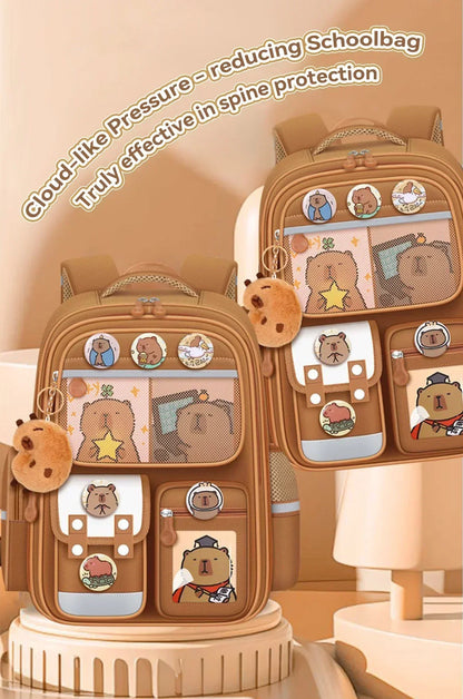 School Bag Waterproof Backpack Large Capacity Alleviate Burden Protecting Spine Widen Straps Backpack for Students Gift