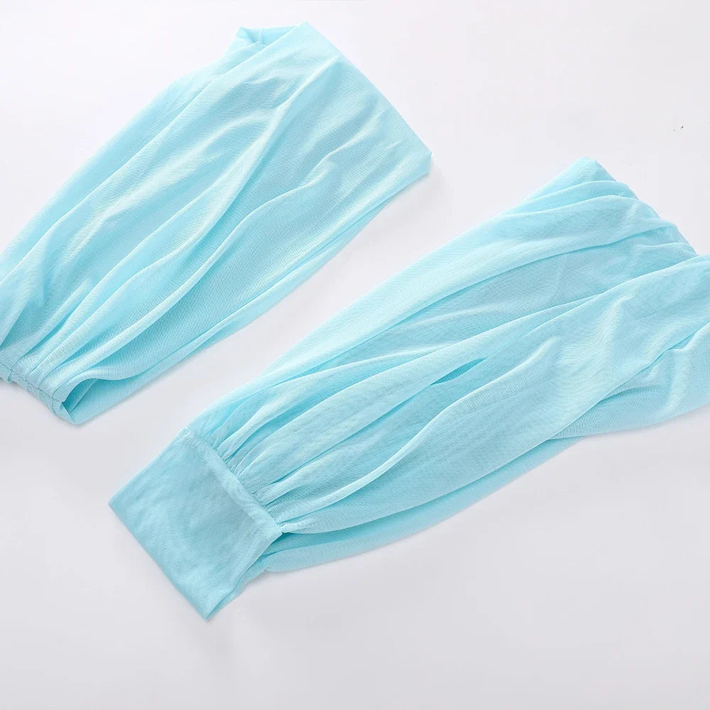 Women Elegant Bodycon Maxi Dress Ruffled Long Mesh Dress Sexy Blue Vacation Wedding Guest Party Dresses