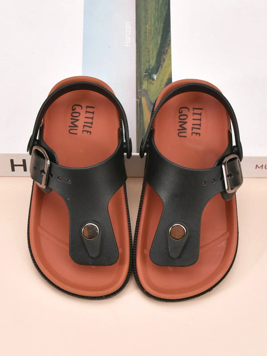 Cute Brown Open-Toe Sandals for Baby Boys, Breathable and Lightweight, Suitable for Indoor and Outdoor Use, Summer