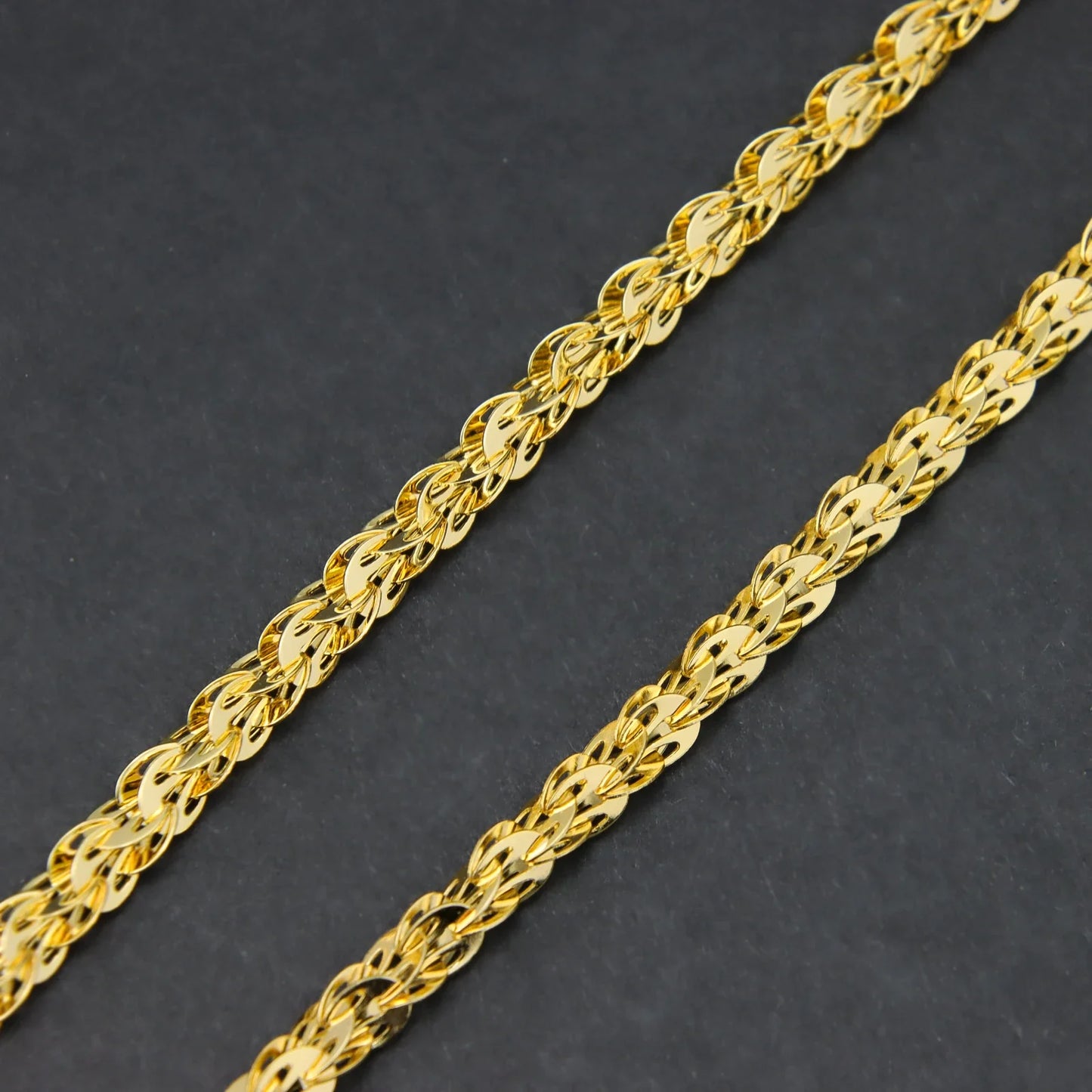 Luxury Arabic Long Necklace 21k Gold Plated 80cm 160cm Italian Vintage Chains Dubai Muslim Women Wedding Party Jewelry Gifts