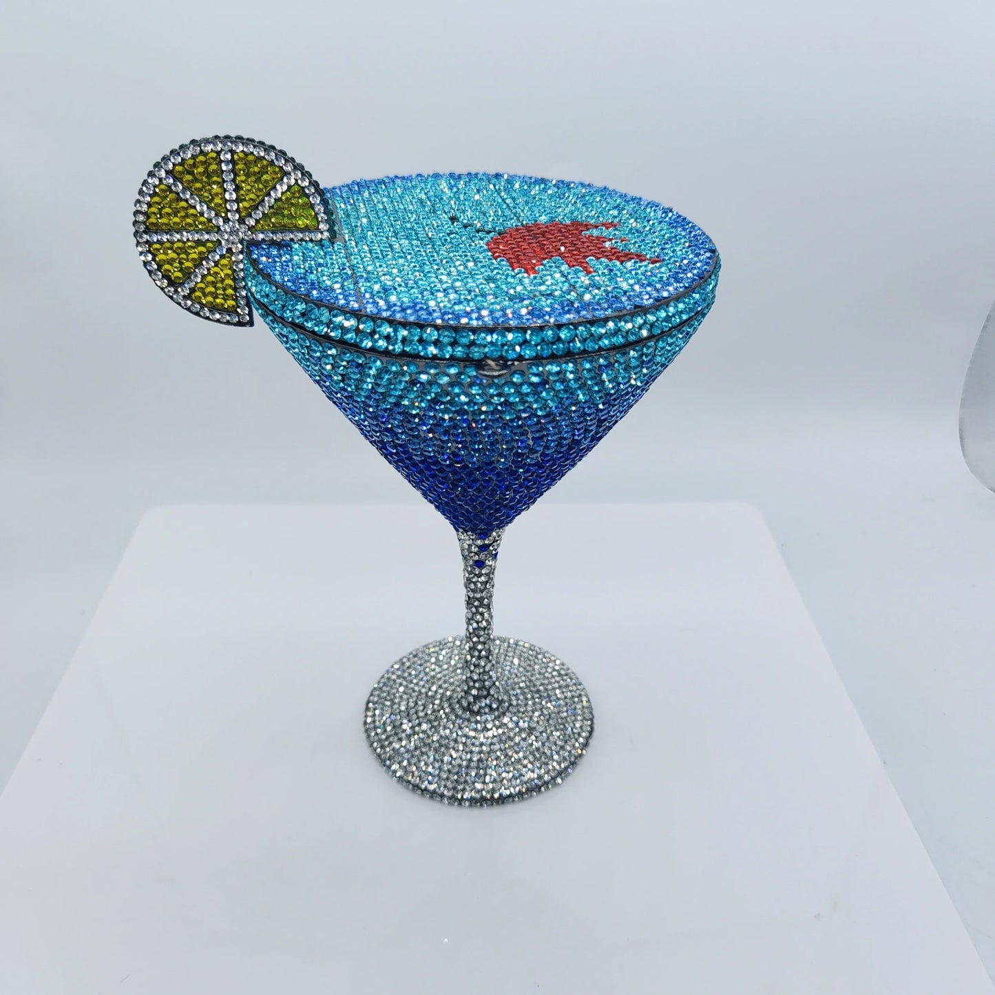 High Quality Goblet Shape Luxury Martini Cocktail Crystal Studded Dinner Bag Diamond Clutch Rhinestone Women Evening Bag