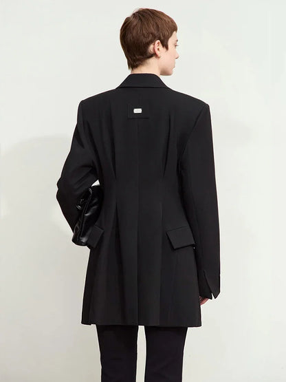 Fall Clothes 2024 Women Blazers Vintage Coat Autumn Western Long Jacket Solid Slim-fit Office Lady Basics Blazer 12443153