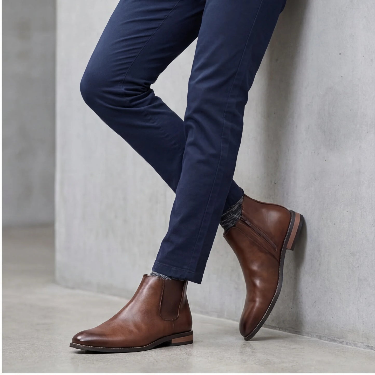 Chelsea Men Boots Fashion Brand Comfortable Leather Ankle Boots