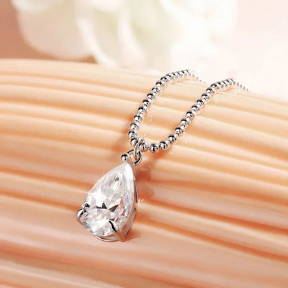 2CT 3CT 5CT 6CT Pear Cut Moissanite Necklace for Women Classic Pendant Sterling Silver 925 Plated 18K Jewelry Wholesale