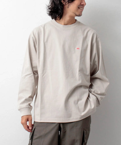 Spring Exported to Japan style Classic fashion Solid Simple Loose Long sleeve Cotton T-shirt Top Man Small Icon Embroidery Tees