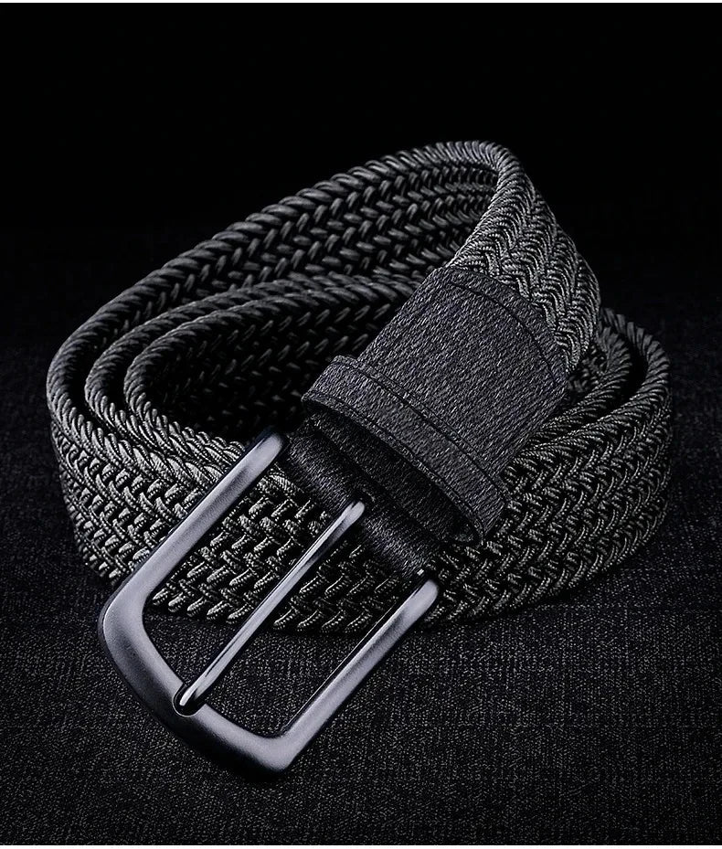 Men Belt Braided Elastic Belt for Men Stretchy Woven Canvas Fashion Belt for Versatile Jeans and Pants