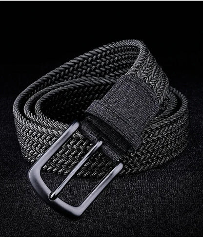 Men Belt Braided Elastic Belt for Men Stretchy Woven Canvas Fashion Belt for Versatile Jeans and Pants