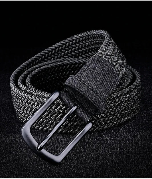 Men Belt Braided Elastic Belt for Men Stretchy Woven Canvas Fashion Belt for Versatile Jeans and Pants