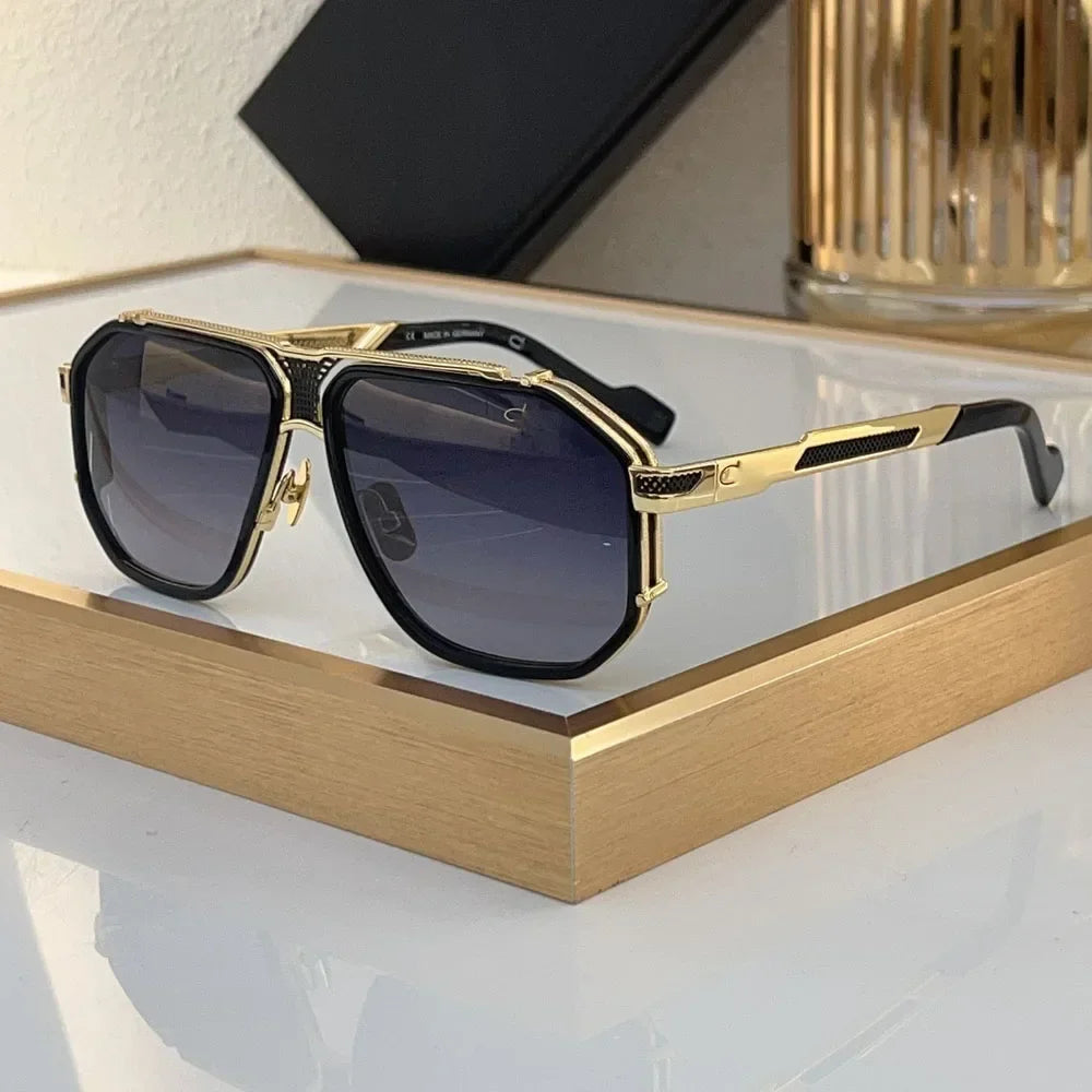 Luxury 0683 Alloy Sunglasses Men Brand Design Women Top Quality Hollow Top Quality Original Irregular Square Classical with Case