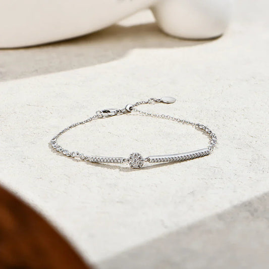 Bracelets entièrement en moissanite, argent sterling S925, réglables, pour femmes, bijoux fins et simples, cadeaux d'anniversaire