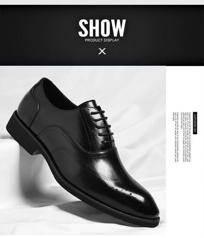 Solid Color New Dress Shoes for Men Lace Designer Fashion Wedding Derby Shoes Male Spring Autumn Business Casual Shoe Man