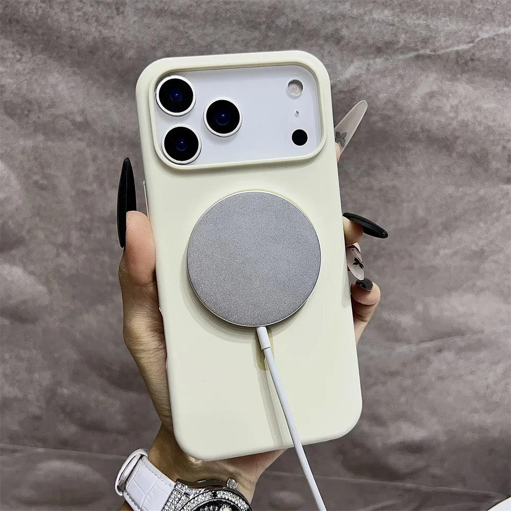 غطاء هاتف سيليكون مغناطيسي فاخر أصلي رسمي متوافق مع MagSafe لهواتف iPhone 17 16 15 14 13 12 11 17 Pro Max لا غنى عنه