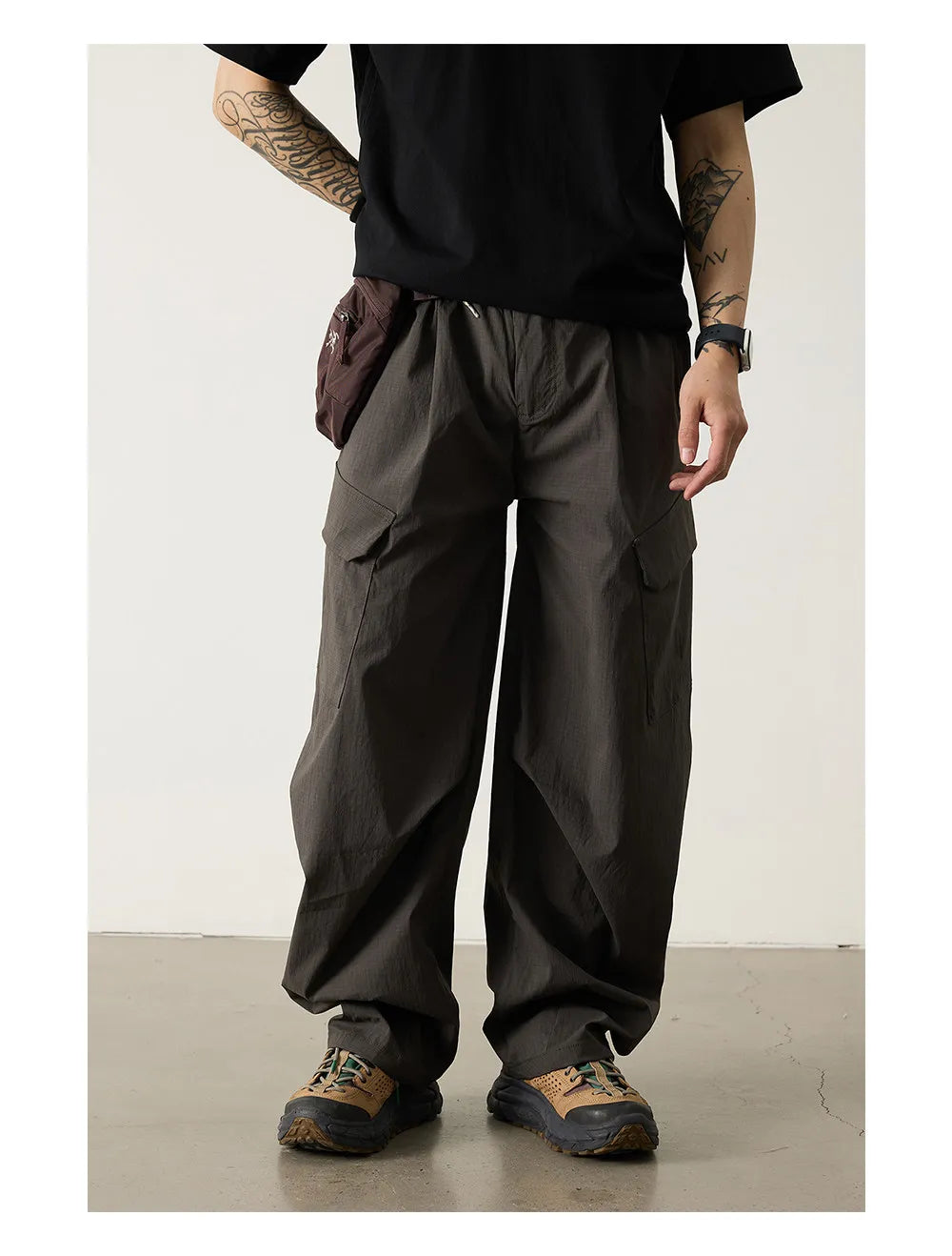 Unisex Outdoor Quick Dry Lightweight Techwear Hiking Cargo Pants Loose Fit Casual Sports Spring Summer Thin Long Pants Trendy