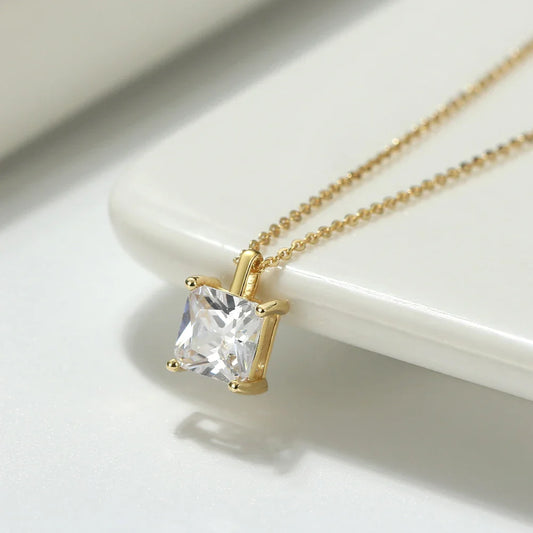 925 Sterling Silver Cubic Zirconia Bridal Pendant Necklace Elegance Oval-Cut Teardrop CZ Necklace for Women APN11