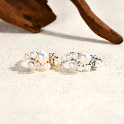 Bague ATTAGEMS Perle Moissanite DVVS 100% Argent Sterling S925 Plaqué Or 18 carats pour Femme Bague de Fiançailles Bijoux de Mariée Cadeau de Luxe