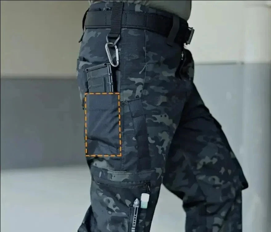 Men's Tactical Pants Outdoor Work Casual Cargo Trousers Waterproof Multi-pocket Wear-Resistant Outdoor Training Trousers