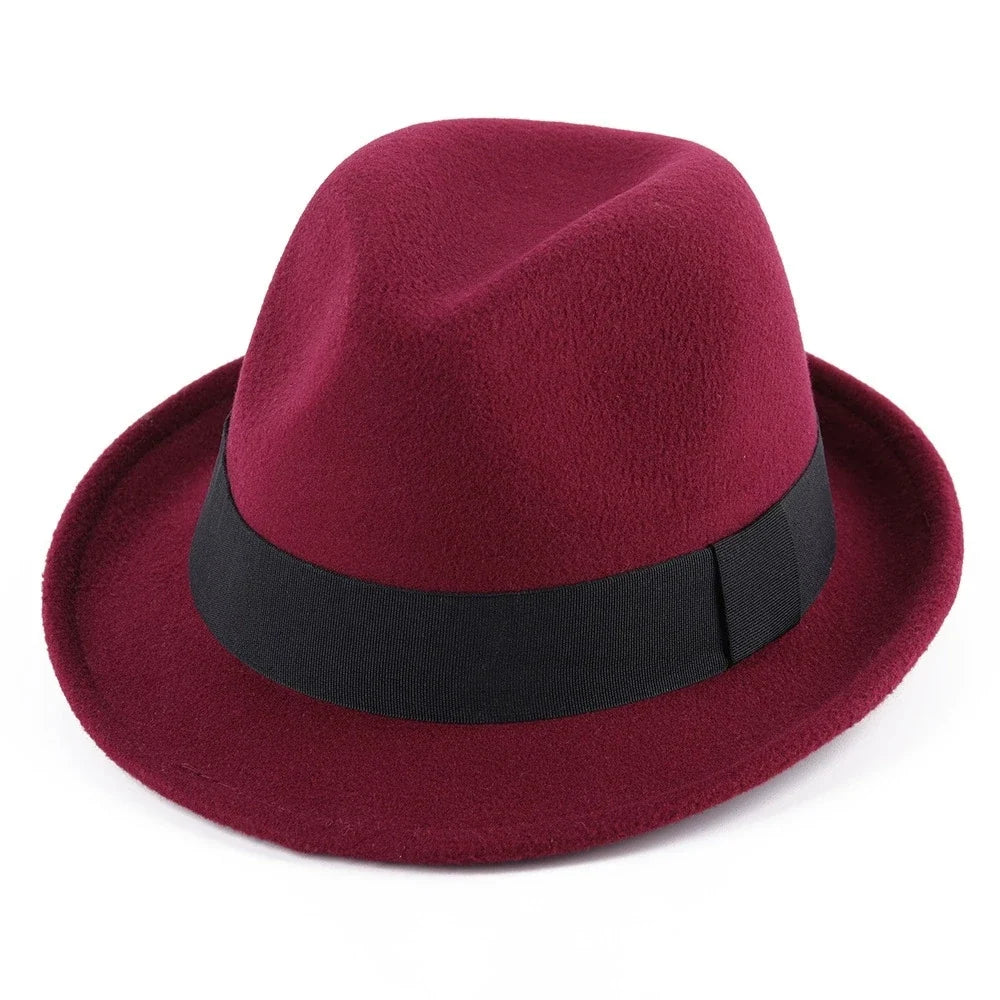 British Style Classic Jazz Hats Autumn and Winter New Women's Woolen Hat Men's Felt Warm Hat Stage Performance Hat