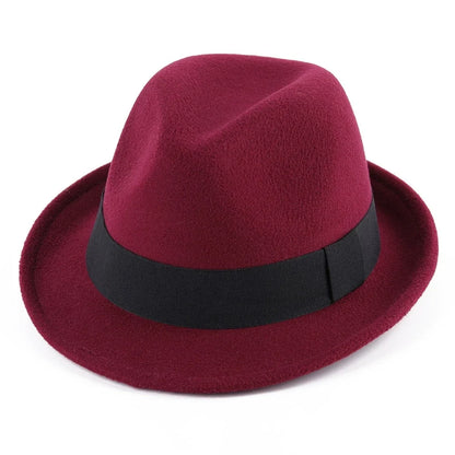 British Style Classic Jazz Hats Autumn and Winter New Women's Woolen Hat Men's Felt Warm Hat Stage Performance Hat