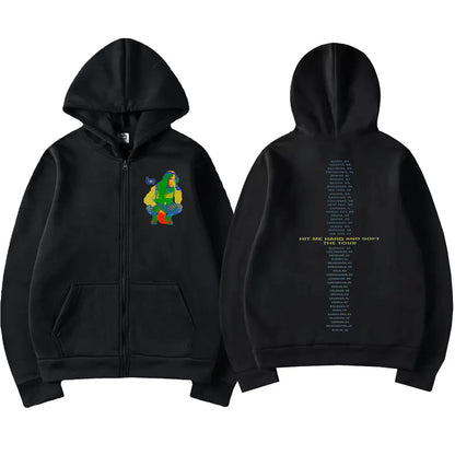 Hit Me Hard and Soft 2025 Tour Zipper Hoodies Men Women Harajuku Pullovers Fashion Hip Hop Zip Up Sweatshirts Jackets Fans Gift