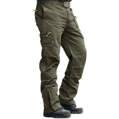 Men's Cargo Pants Outdoors Style Tactical Pants Male Camo Jogger Plus Size Cotton Many Pocket Men Camouflage Black Trousers