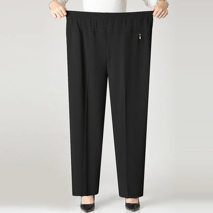 2025 Autumn Fashion Pants Brand Elastic Waist Size Women's Plus Size Thin Pants Casual Office Outdoor Pants